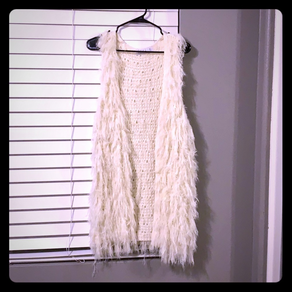 white fur vest jacket